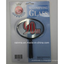 90мм дешевые увеличительное стекло с пластиковой ручкой лупа